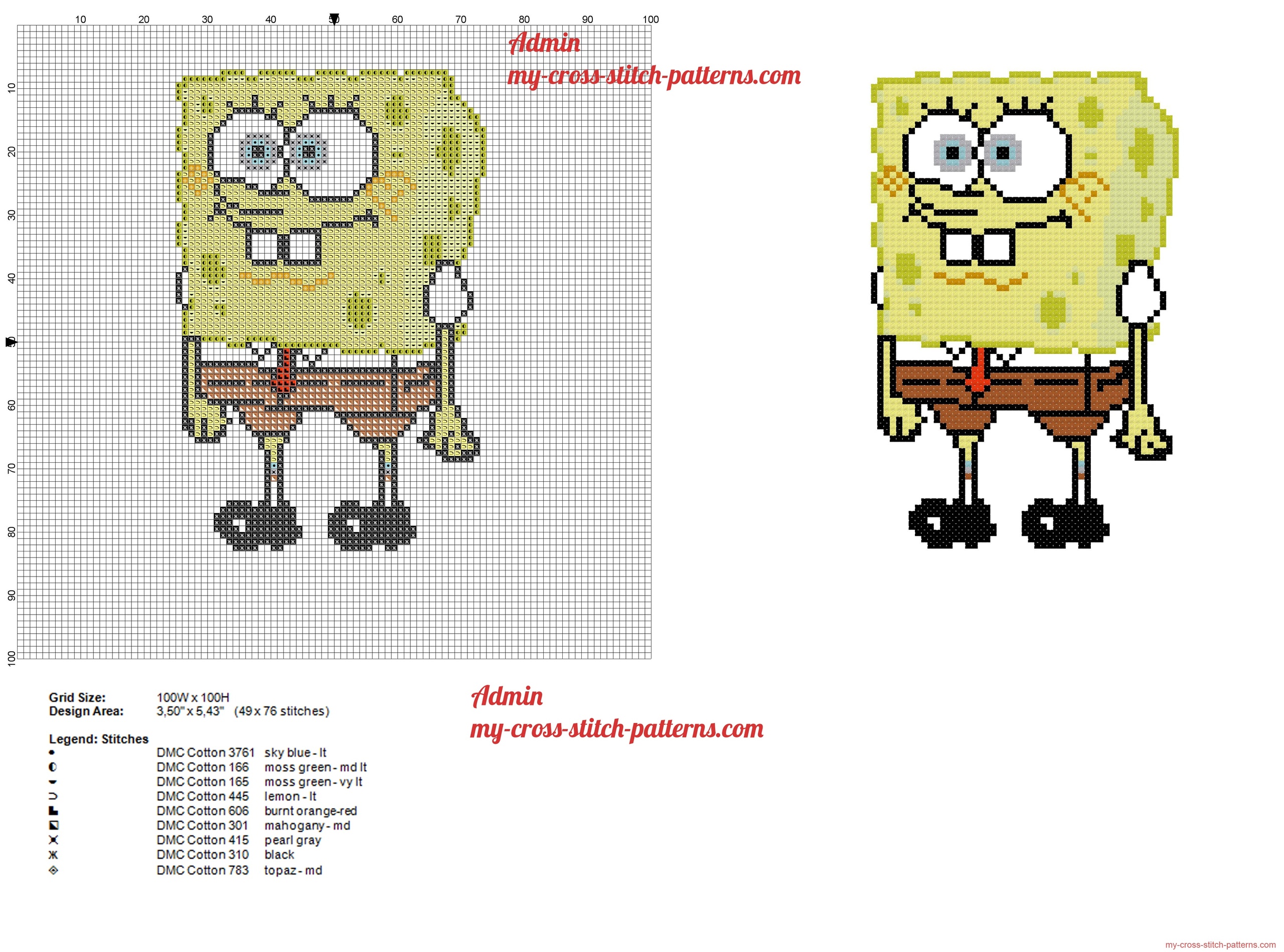 spongebob_squarepants_cross_stitch_pattern