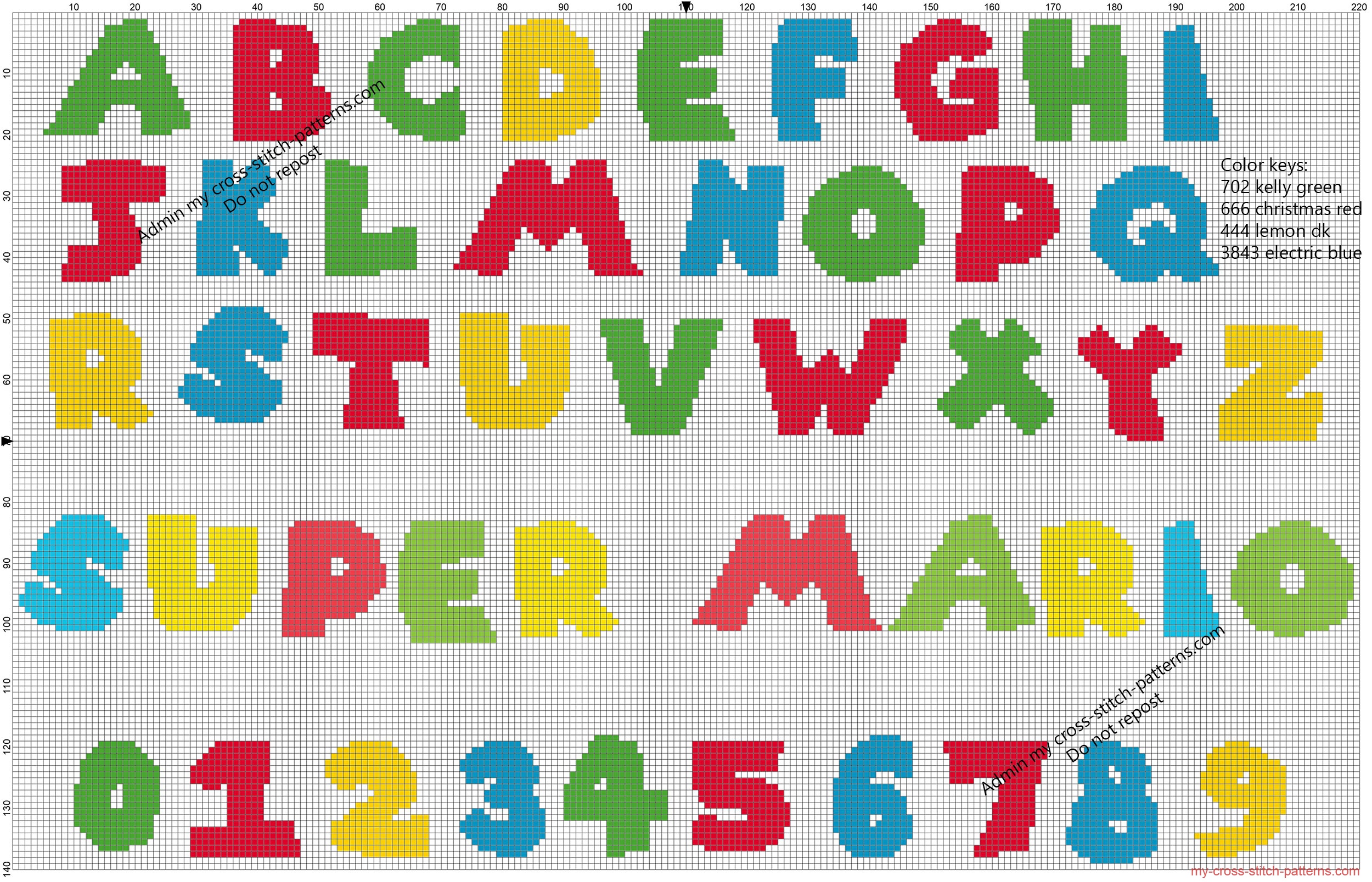 Super Mario Brothers Cross stitch chart pattern