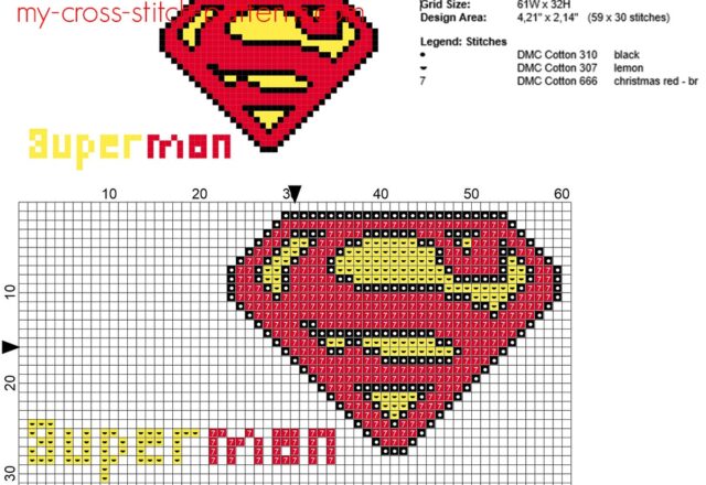 superman_superhero_colored_small_logo_cross_stitch_pattern_59_x_30_stitches_3_dmc_threads