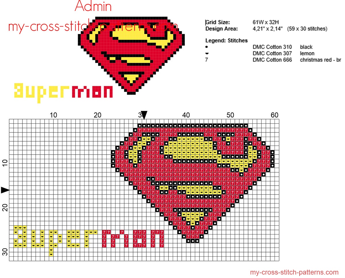 superman_superhero_colored_small_logo_cross_stitch_pattern_59_x_30_stitches_3_dmc_threads