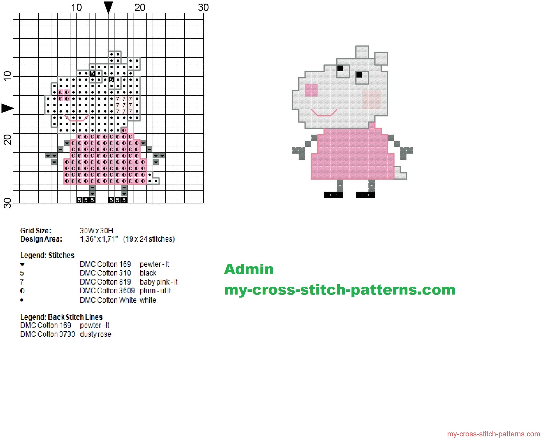 suzy_sheep_peppa_pig_character_cross_stitch_pattern_19x24