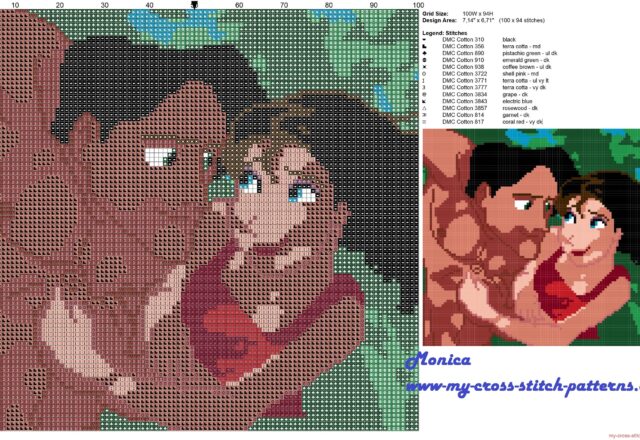 tarzan_and_jane_cross_stitch_pattern_