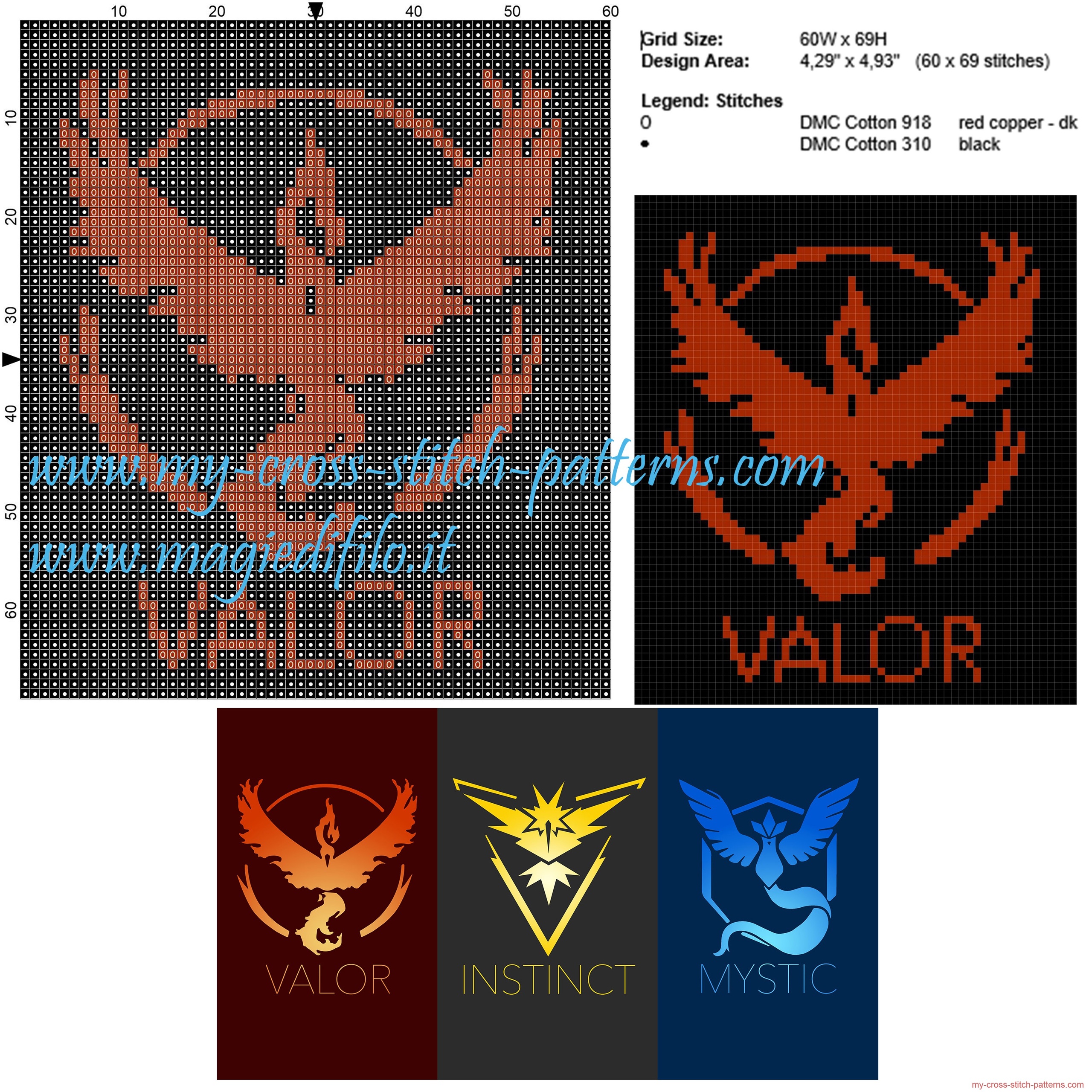 team_valor_pokemon_go_cross_stitch_pattern_