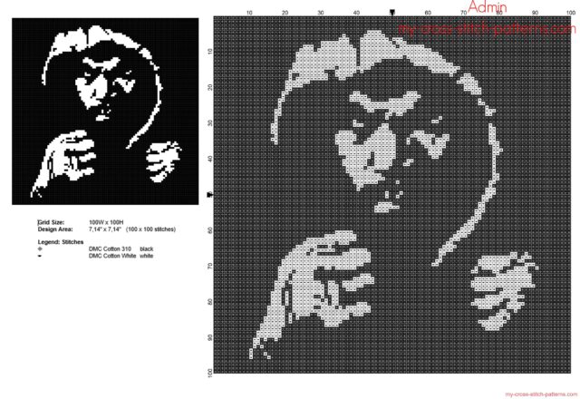 the_boxer_manny_pacquiao_free_monochrome_cross_stitch_pattern