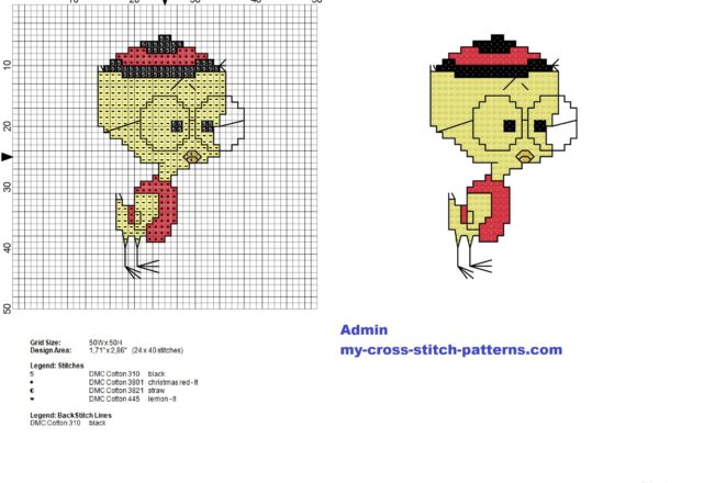 the_chick_of_foghorn_leghorn_looney_tunes_cartoon_cross_stitch_pattern