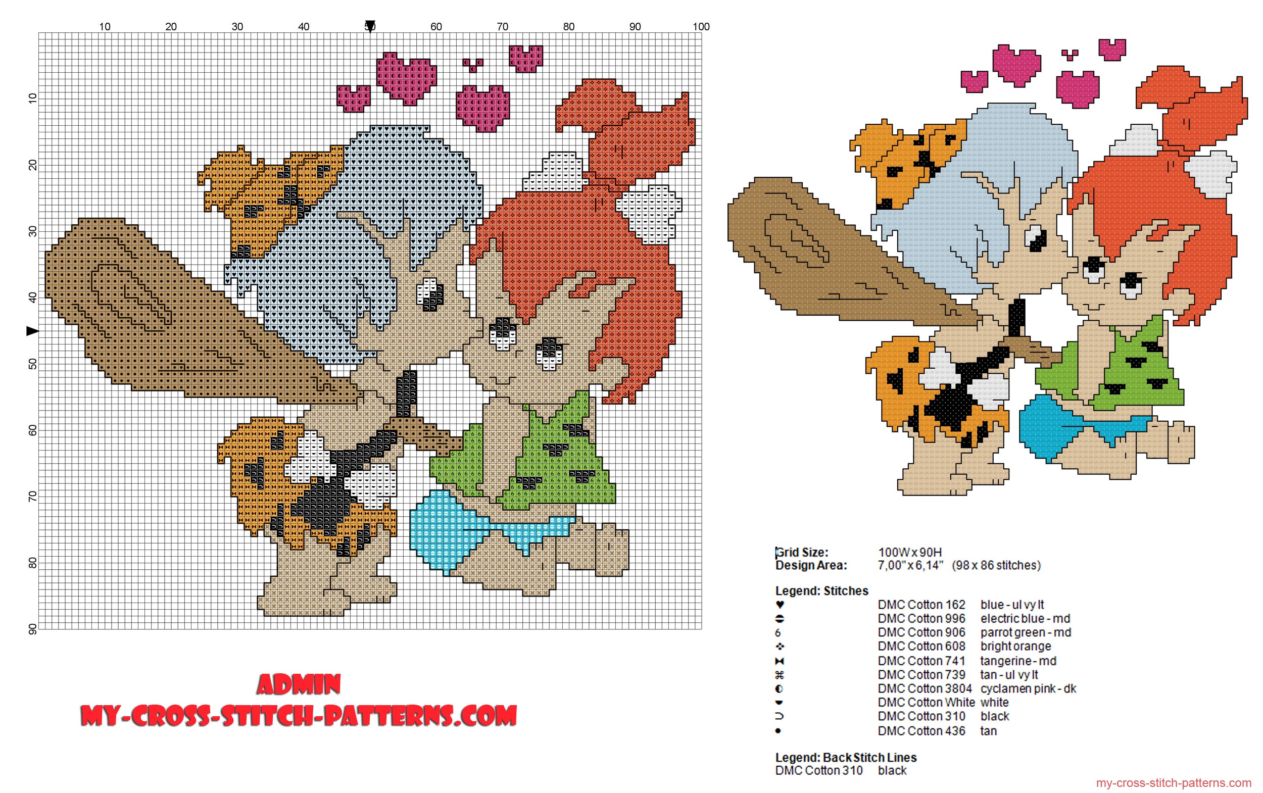 the_flintstones_bamm_bamm_rubble_kisses_pebbles_flintstone_cross_stitch_pattern