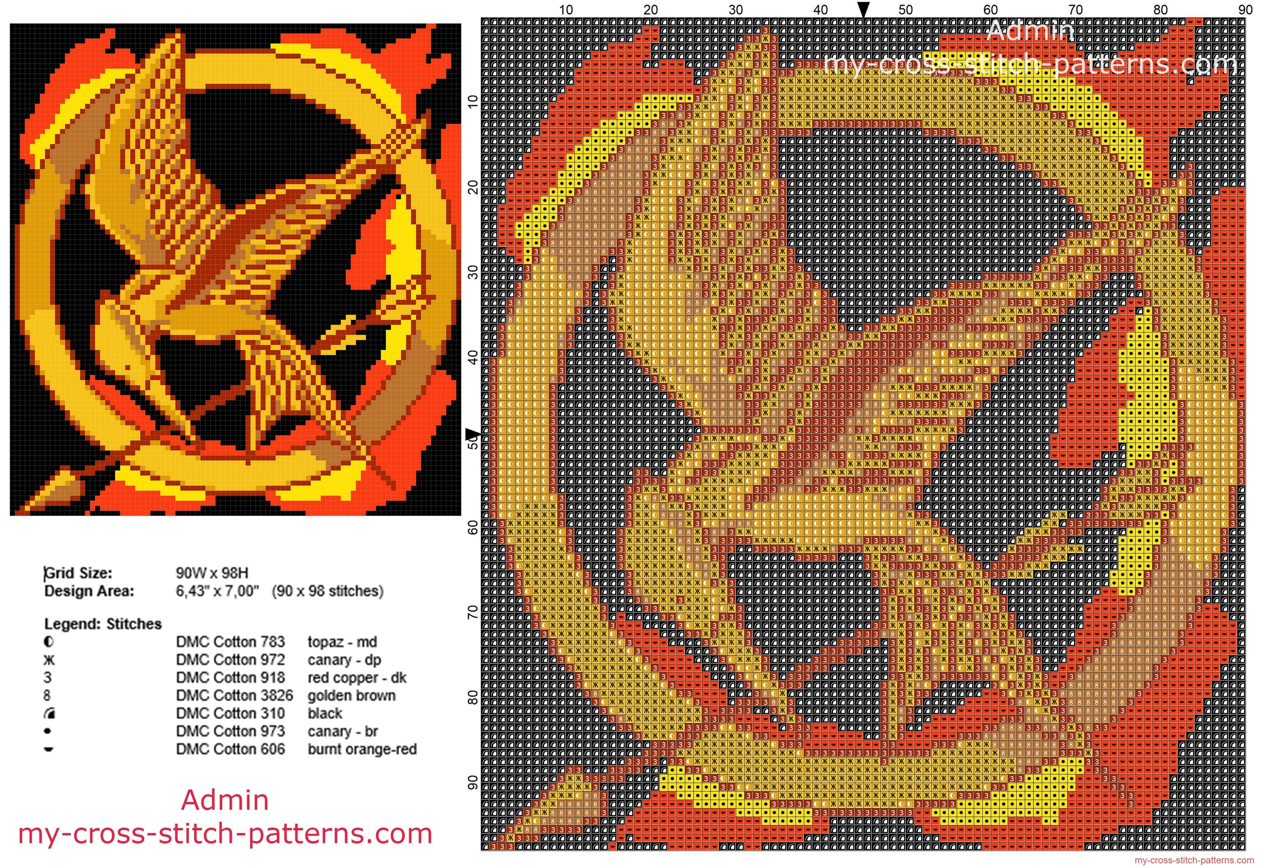 the_hunger_games_logo_movie_book_free_cross_stitch_pattern_90_x_98_stitches_7_dmc_threads