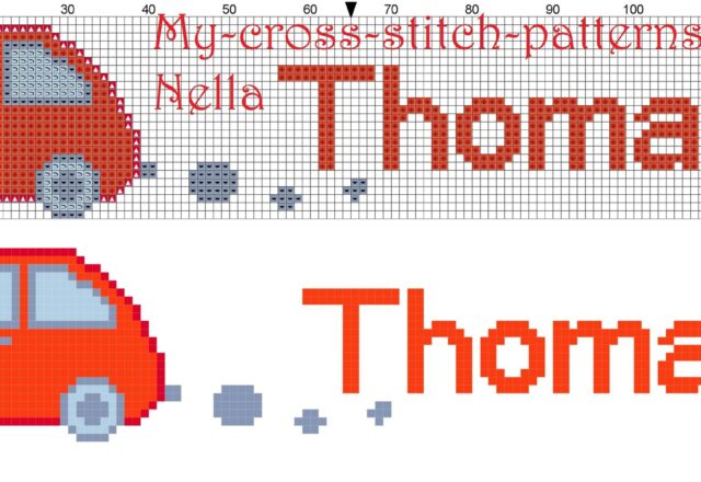 thomas__name_with_toy_car_cross_stitch_patterns