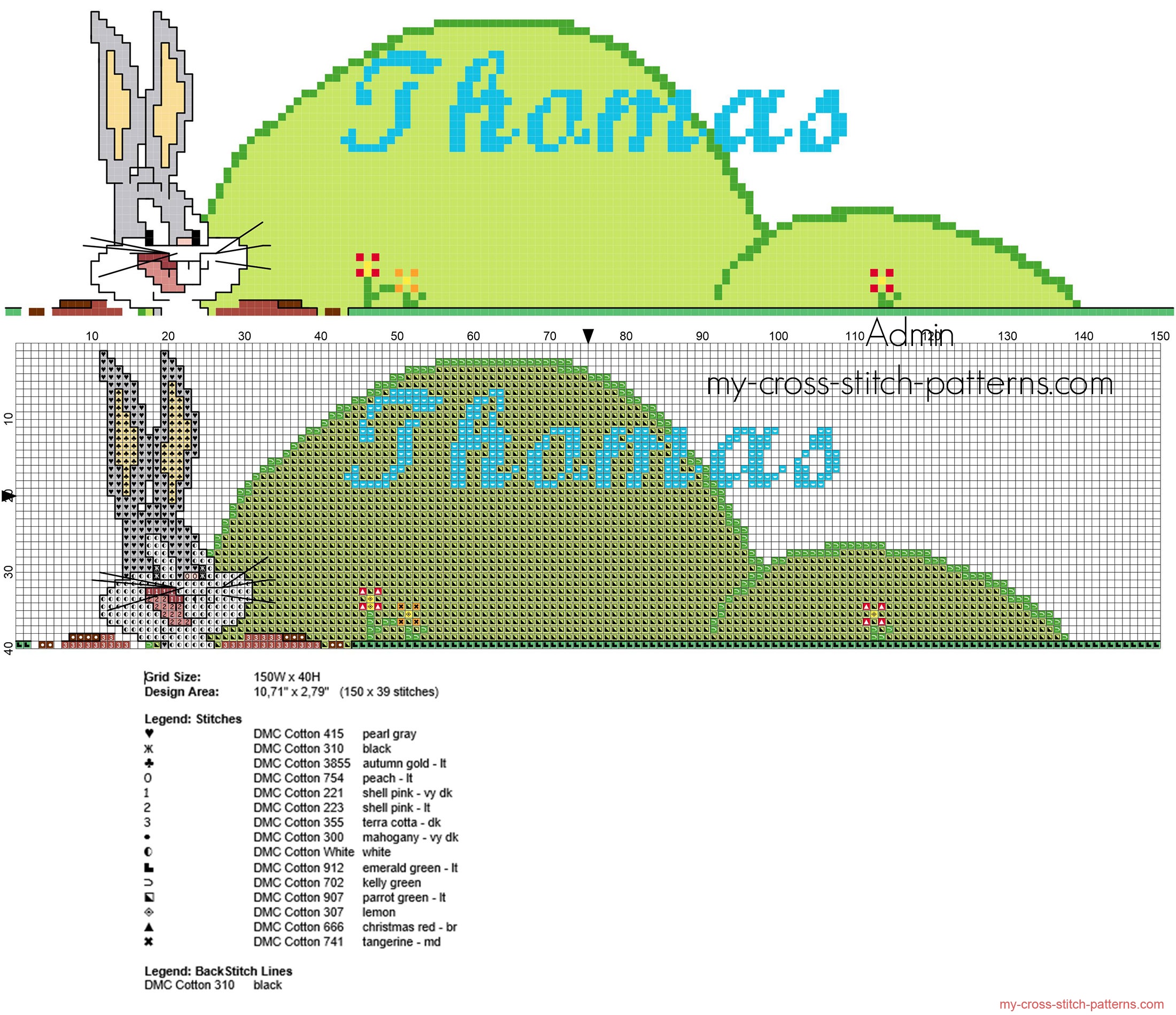 thomas_cross_stitch_baby_male_name_with_bugs_bunny