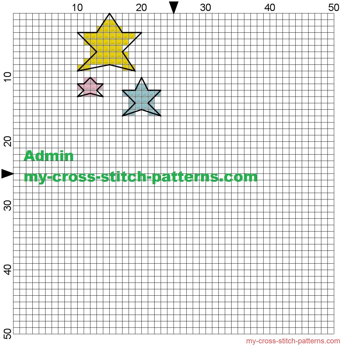 three_small_stars_cross_stitch_patterns