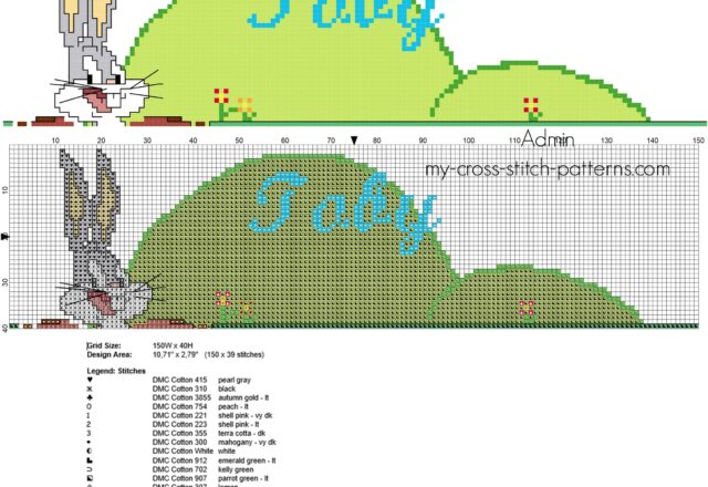 toby_cross_stitch_baby_male_name_with_cartoons_character_bugs_bunny