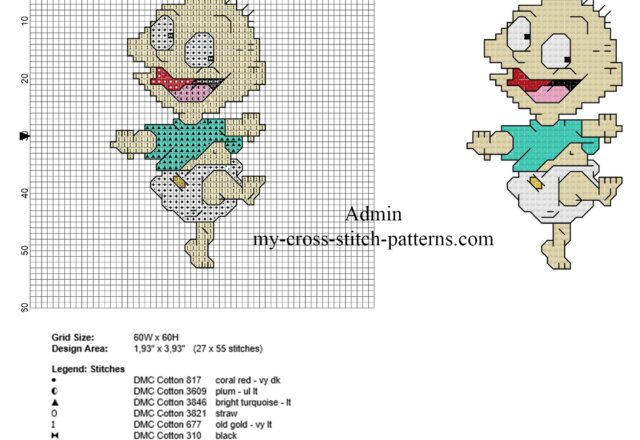 tommy_pickles_rugrats_cross_stitch_pattern_baby_bib_idea