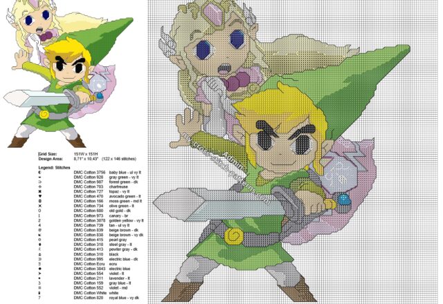 toon_link_and_princess_zelda_cross_stitch_pattern_the_legend_of_zelda