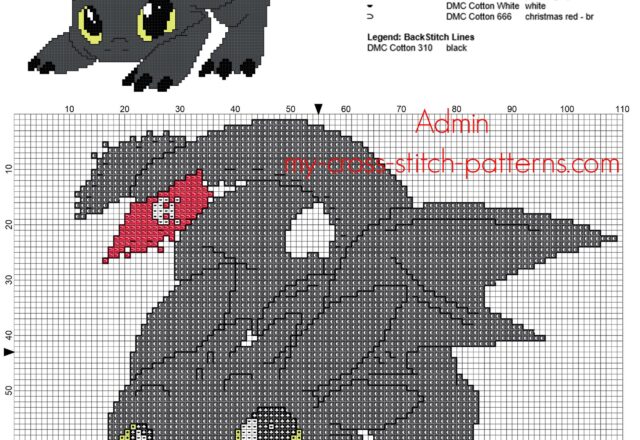 toothless_dragon_cartoon_dragon_trainer_how_to_train_your_dragon_cross_stitch_pattern_back_stitch