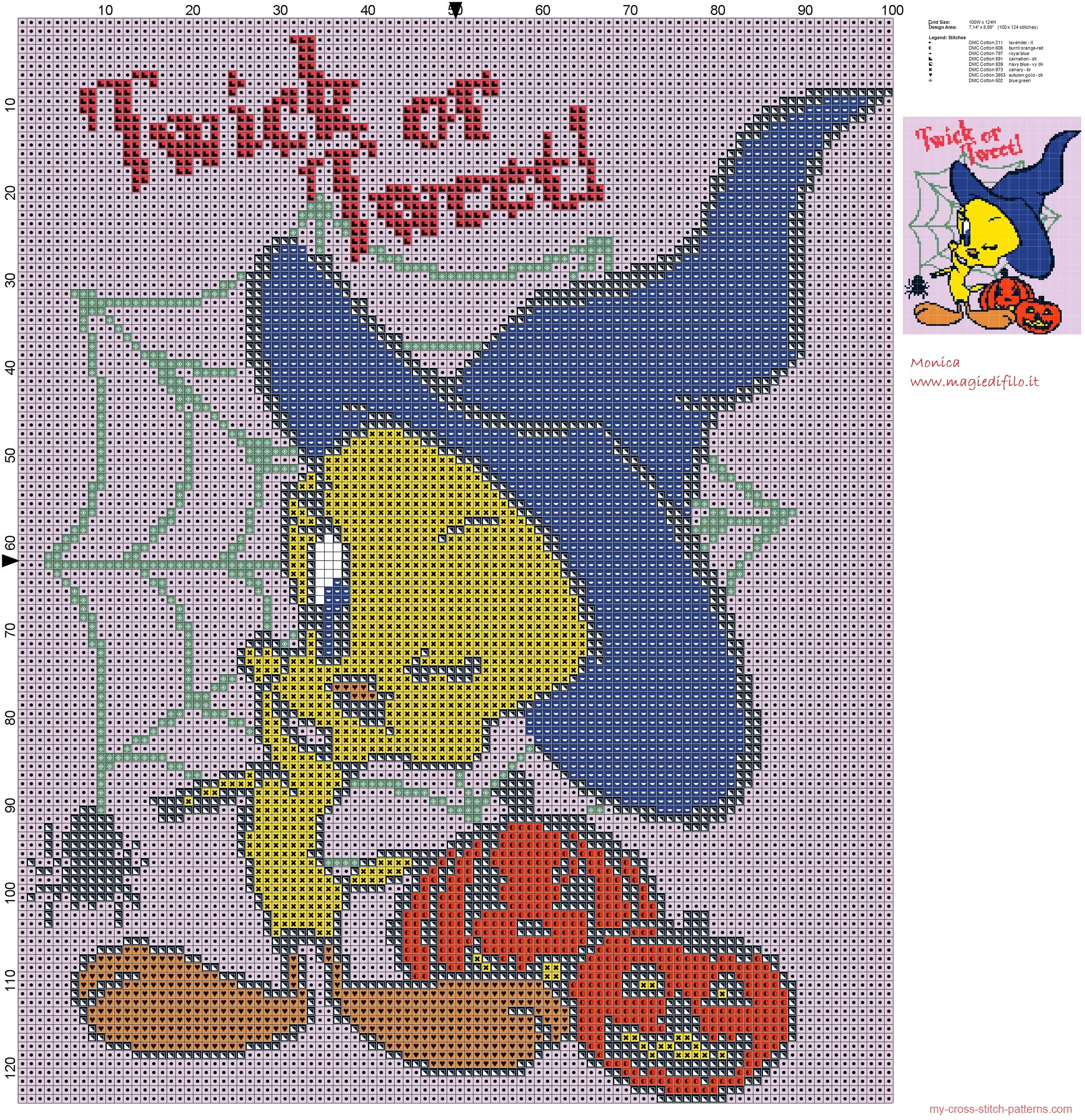 tweety_halloween_cross_stitch_pattern