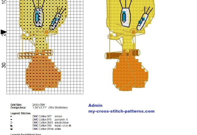 tweety_on_the_swing_looney_tunes_cross_stitch_pattern_height_40