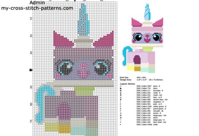 unikitty_the_lego_movie_character_free_cross_stitch_pattern