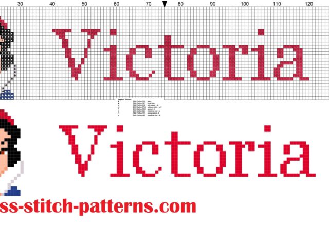 victoria_cross_stitch_pattern_name_with_disney_princess_white_snow