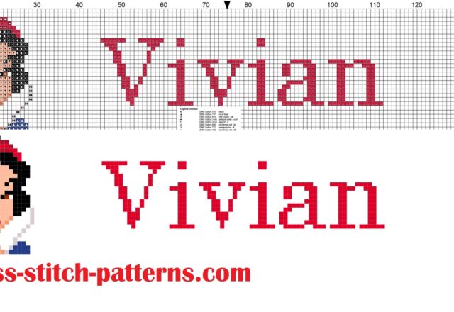 viviam_cross_stitch_pattern_name_with_disney_princess_white_snow