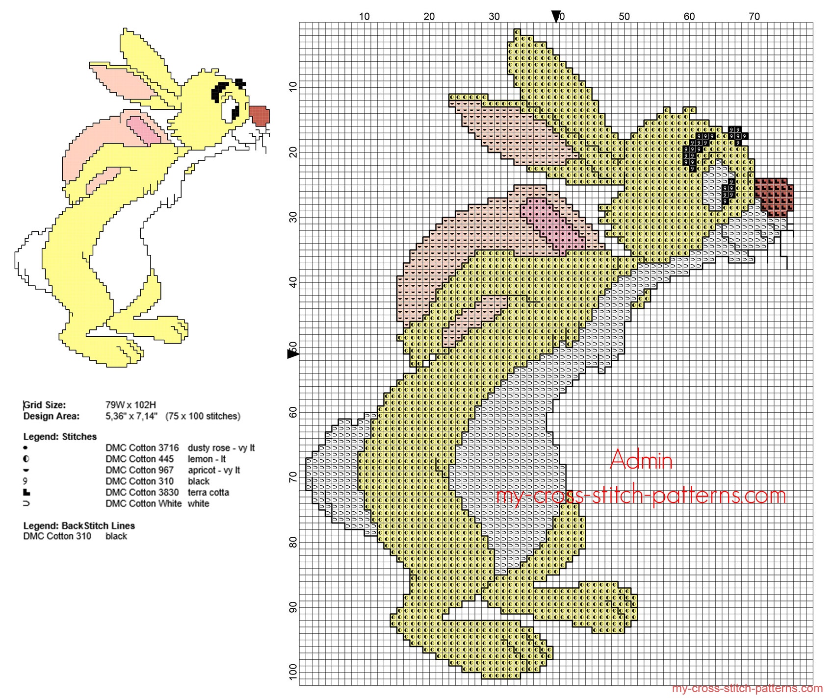 winnie_the_pooh_rabbit_small_back_stitch_cross_stitch_pattern_download