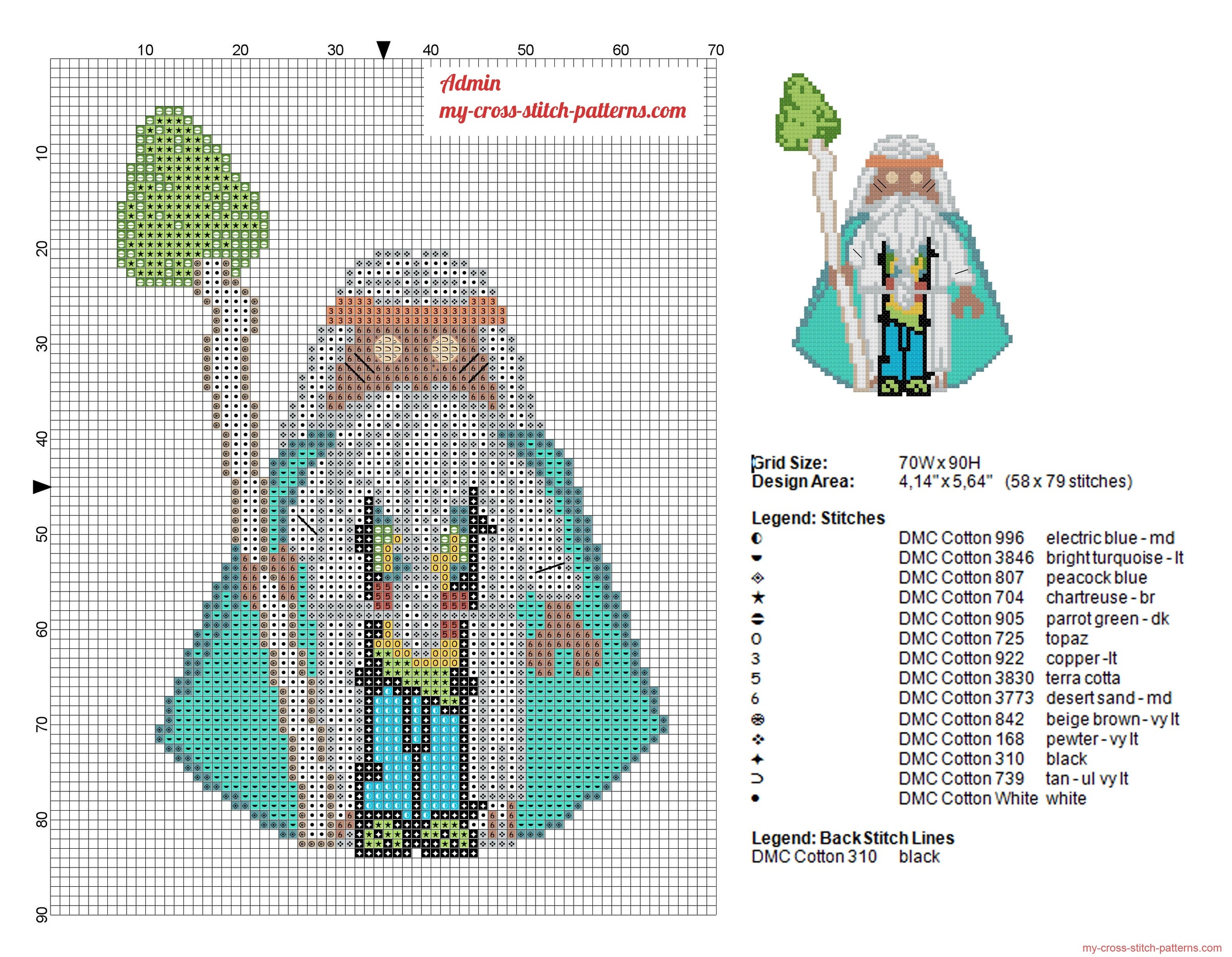 wizard_vitruvius_character_the_lego_movie_cross_stitch_pattern