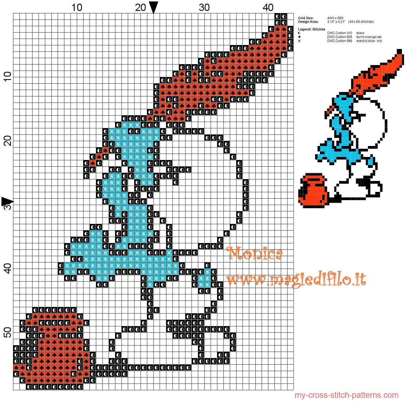 writer_smurf_cross_stitich_pattern_