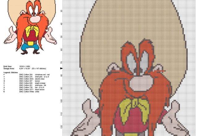 yosemite_sam_looney_tunes_character_free_cross_stitch_pattern