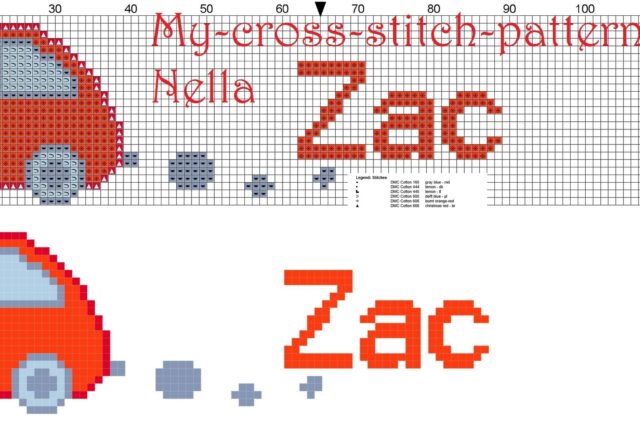 zac__name_with_toy_car_cross_stitch_patterns