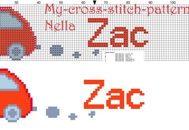 zac__name_with_toy_car_cross_stitch_patterns