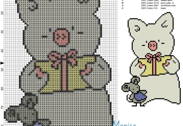 zashikibuta_and_taddy_2_cross_stitch_pattern_