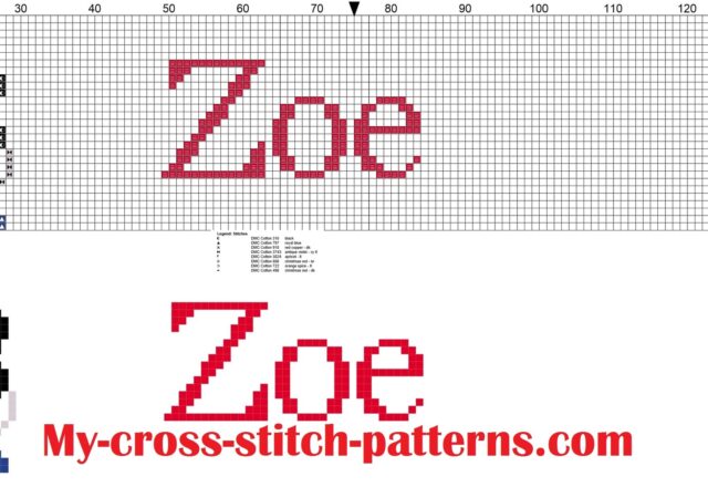 zoe_cross_stitch_pattern_name_with_disney_princess_white_snow