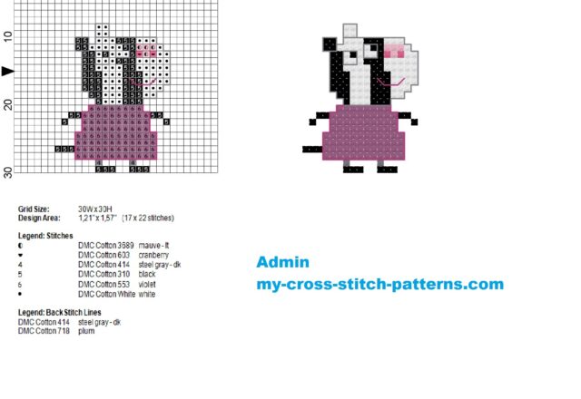 zoe_zebra_peppa_pig_small_free_cross_stitch_pattern_17x22